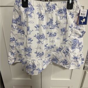 Gymboree White Skirt with Blue Floral Bunny Print
